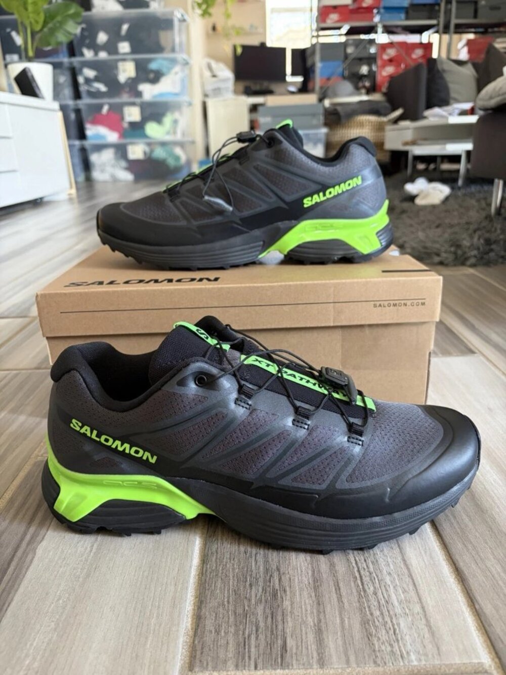 Men's Salomon XT-Pathway 2 Shoes - Black/Asphalt/Lime L478607-020